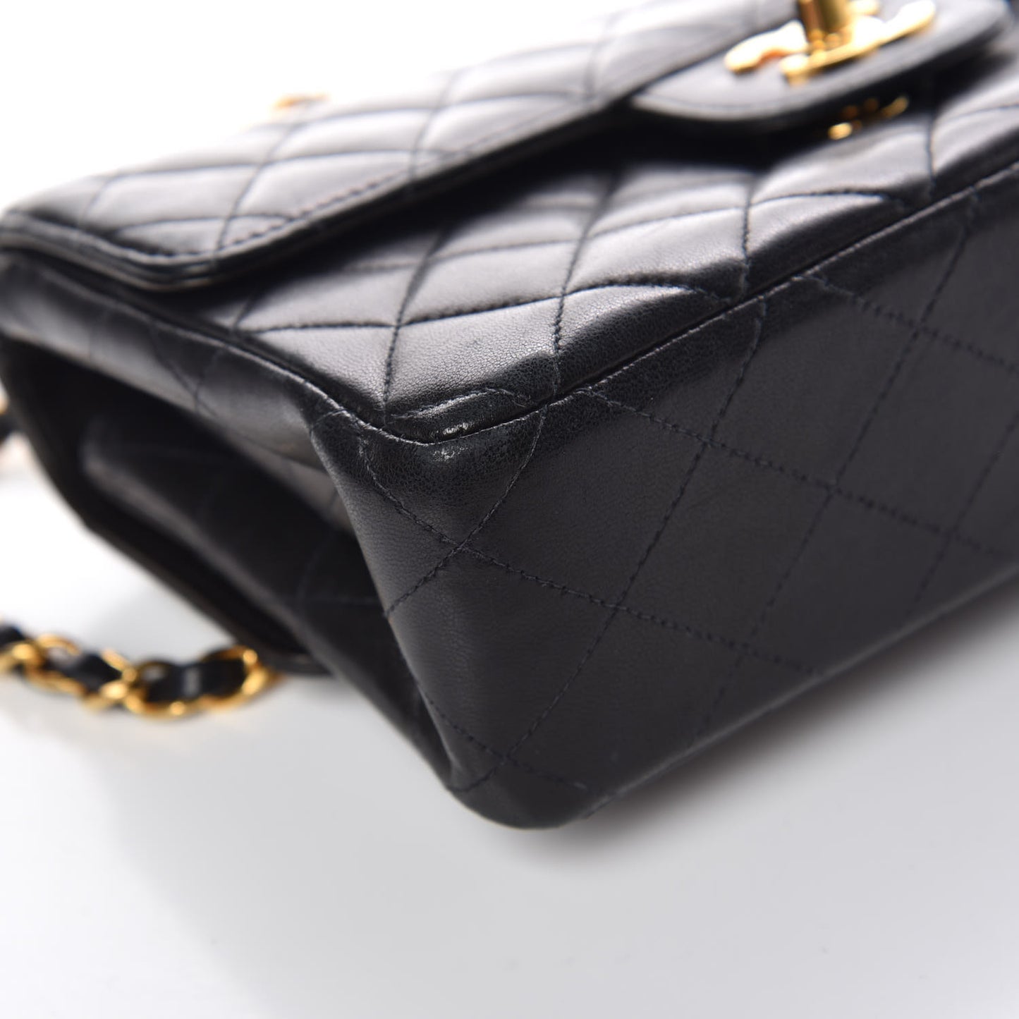 Lambskin Quilted Small Double Sided Flap Black