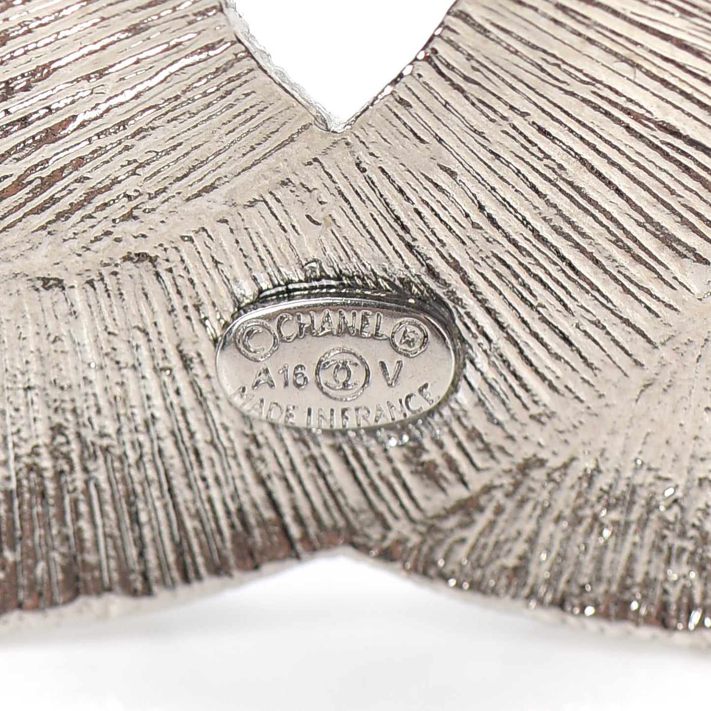 Baguette Crystal CC Brooch Silver