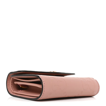 Gucci Gilbert Calfskin Jumbo GG Embossed Tri-Fold Wallet 4 of 8