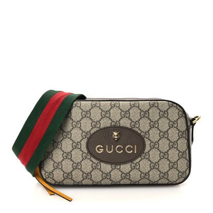Gucci GG Supreme Monogram Web Neo Vintage Shoulder Bag Beige New Acero Crop 1 of 10
