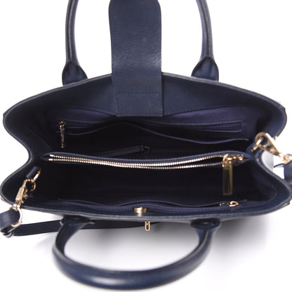Chanel Grained Calfskin Small Neo Executive Shopper Tote Navy 5 of 12