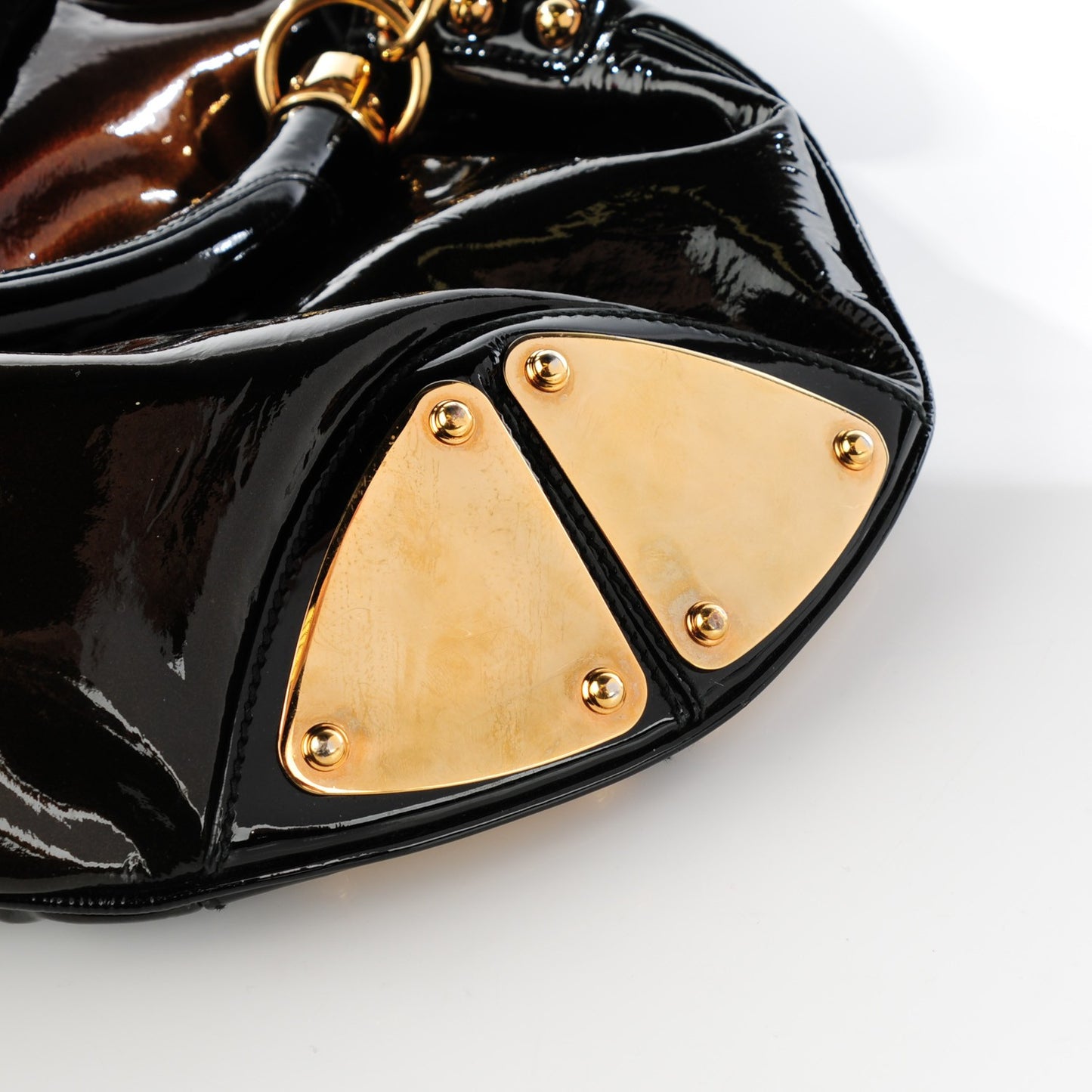 Patent Large Indy Top Handle Bag Bronze Black
