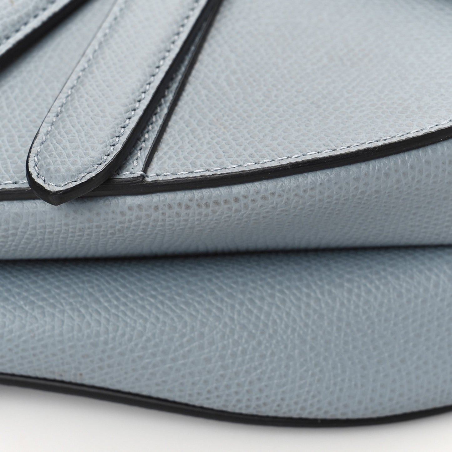 Grained Calfskin Saddle Bag Sky Blue