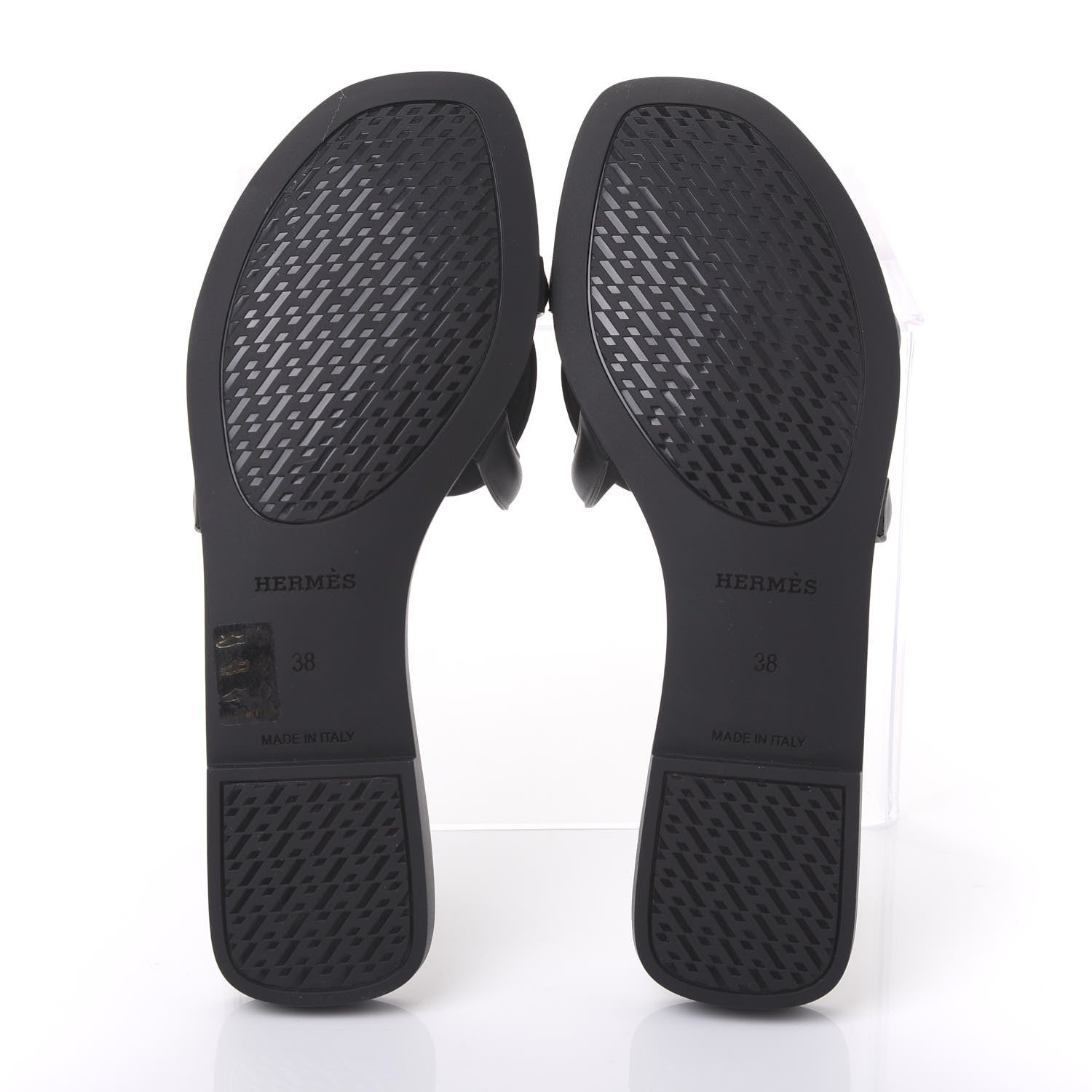 Hermes Rubber Aloha Sandals 38 Black 5 of 8