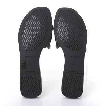 Hermes Rubber Aloha Sandals 38 Black 5 of 8