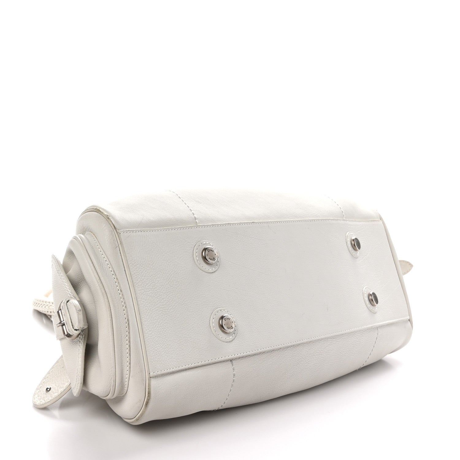 Christian Dior Calfskin My Dior Frame Pocket Satchel White 4 of 12