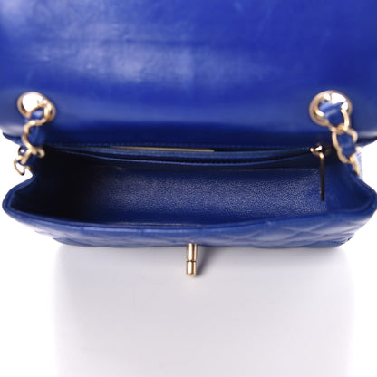 Chanel Lambskin Quilted Mini Rectangular Flap Dark Blue 7 of 14