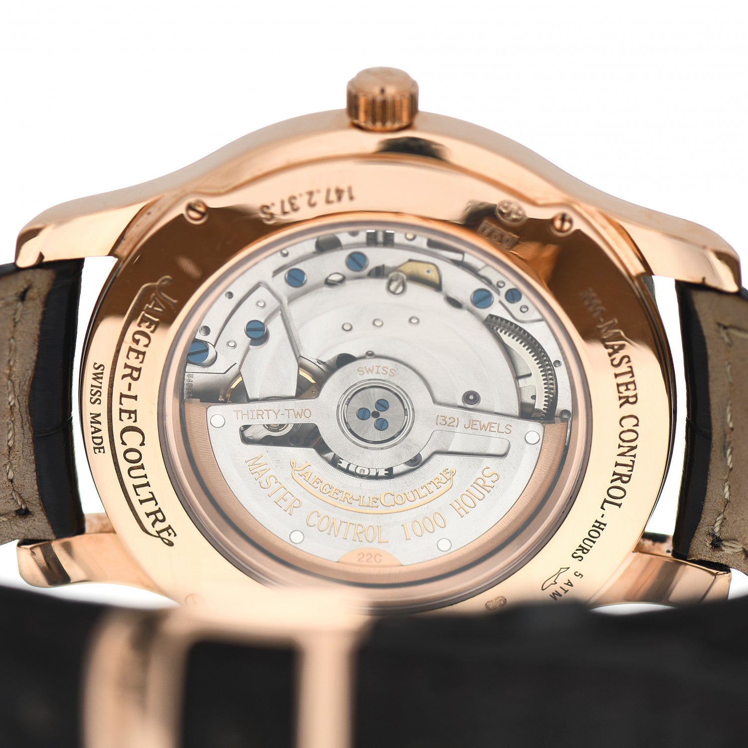 Jaeger-LeCoultre 18K Rose Gold Alligator 40mm Master Control Date Automatic Watch Q147237S 4 of 5