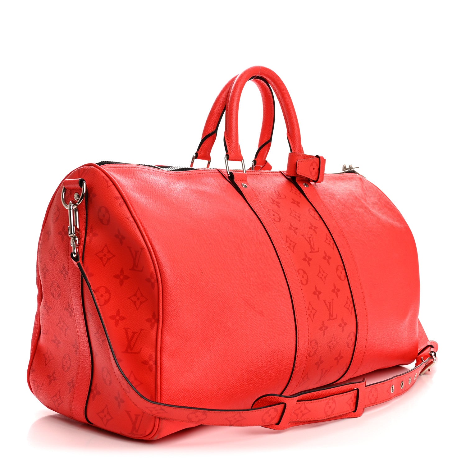 Louis Vuitton Taigarama Keepall Bandouliere 50 Fire Red 2 of 12