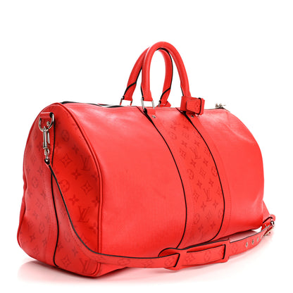 Louis Vuitton Taigarama Keepall Bandouliere 50 Fire Red 2 of 12