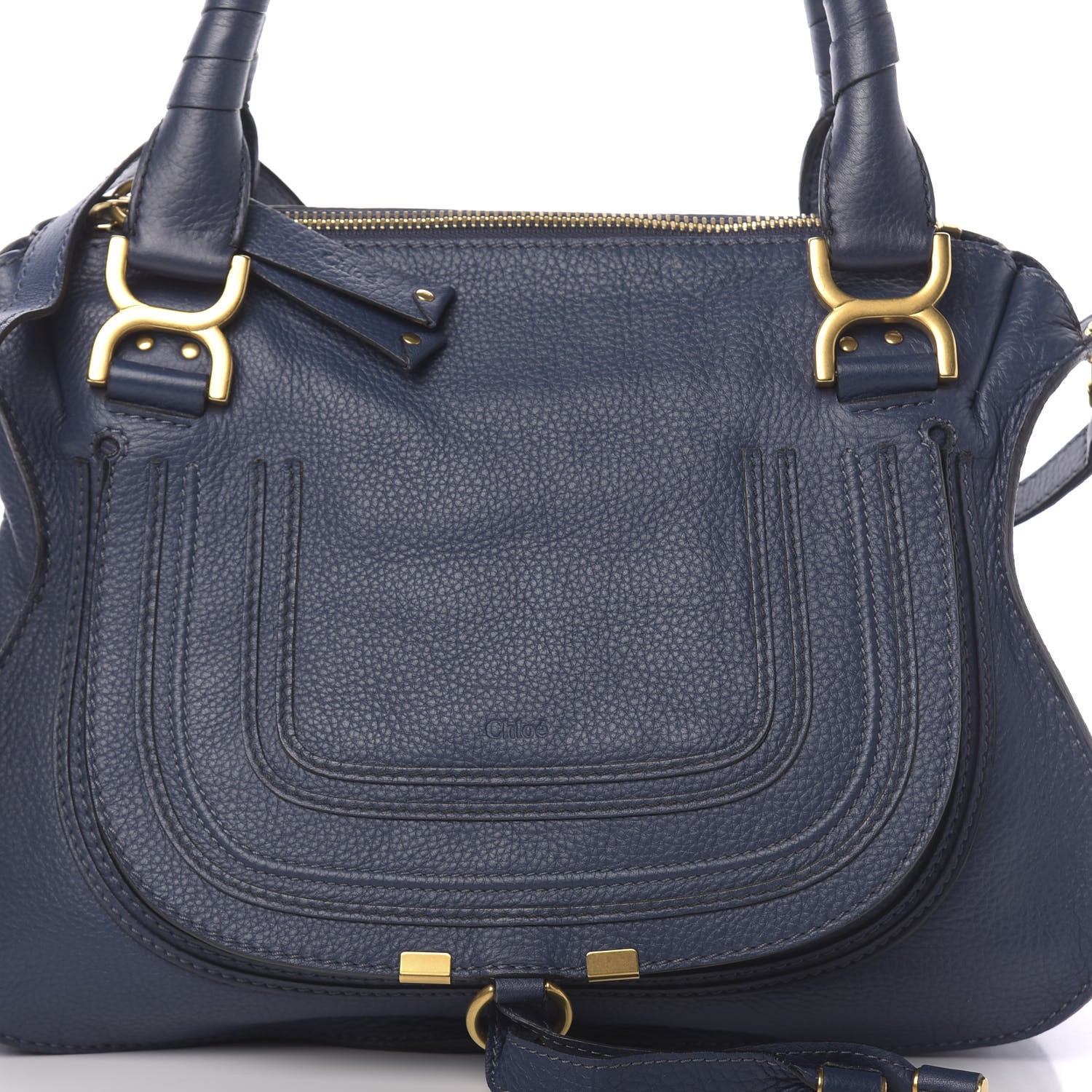 Chloe Calfskin Medium Marcie Satchel Royal Navy 7 of 12