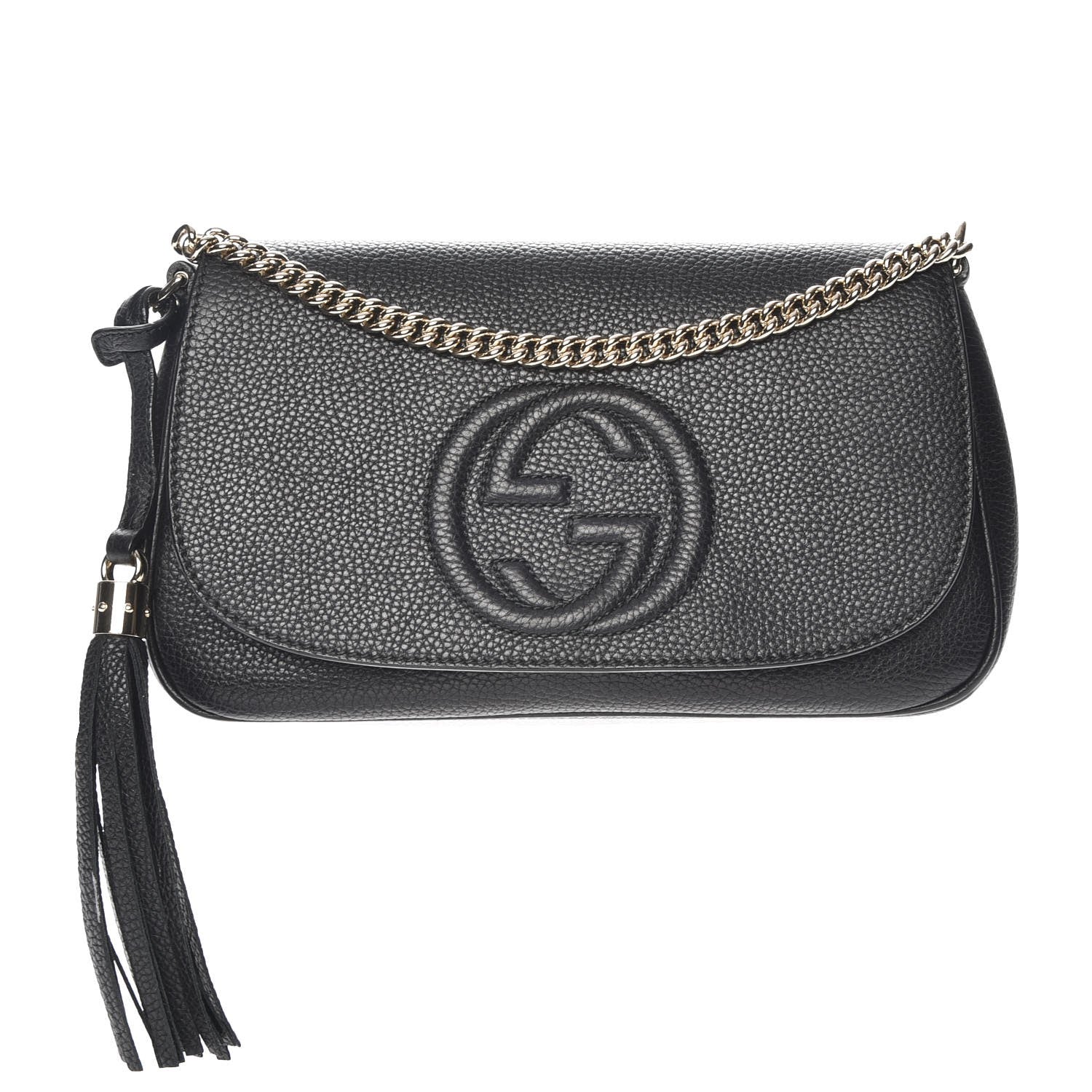 Gucci Pebbled Calfskin Medium Soho Flap Crossbody Black 1 of 8