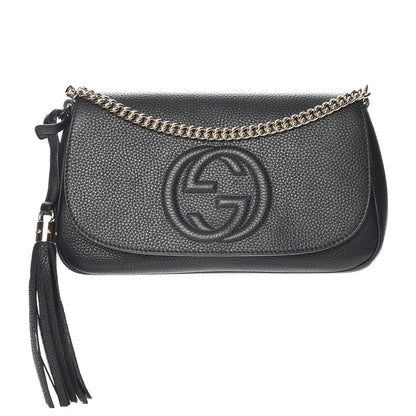 Gucci Pebbled Calfskin Medium Soho Flap Crossbody Black 1 of 8