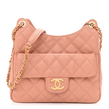 Chanel Caviar Quilted Wavy CC Hobo Beige 1 of 11