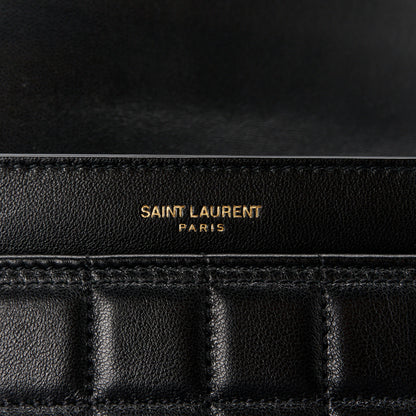 Saint Laurent Lambskin Carre Quilted Le Maillon Satchel Black 8 of 11