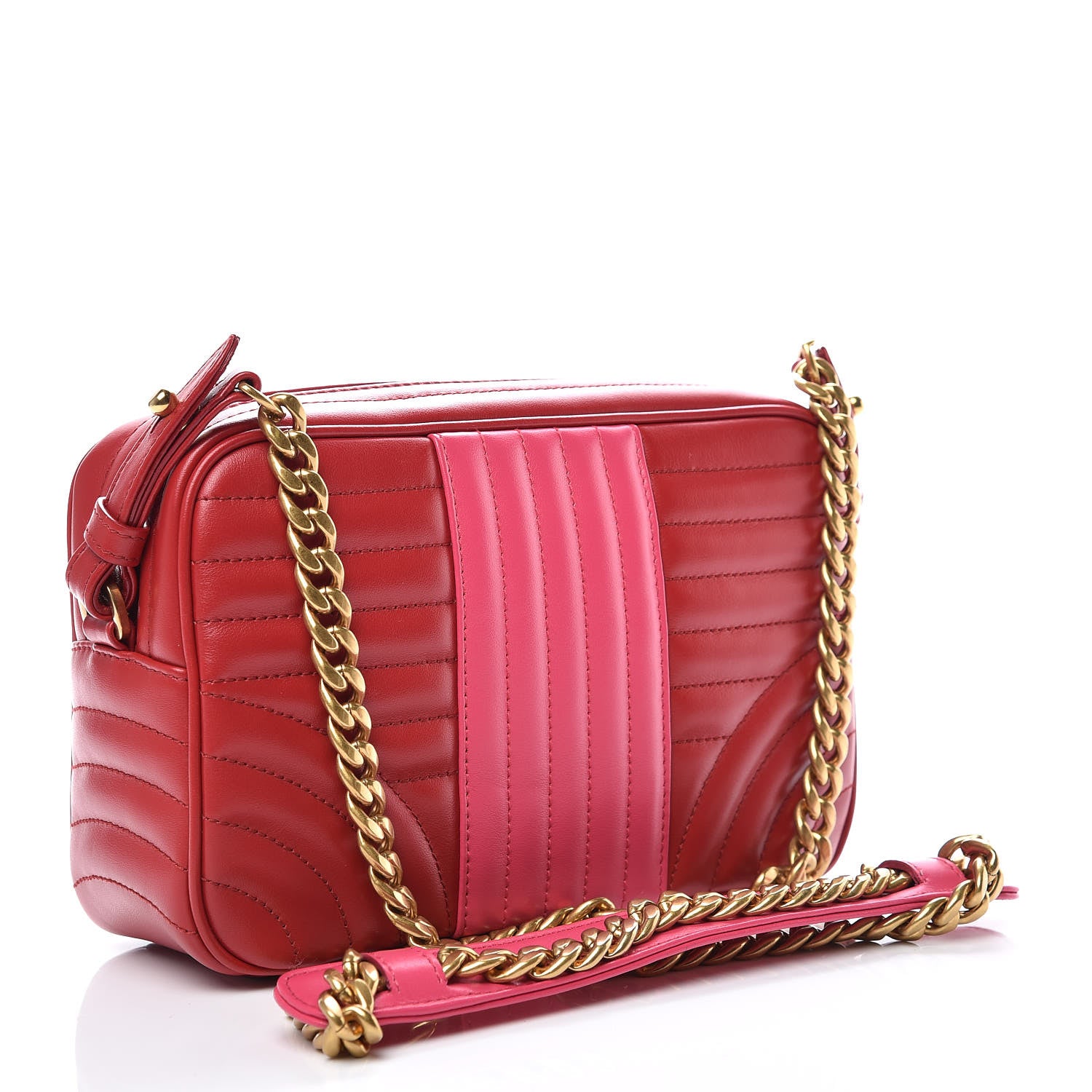 Prada Soft Calfskin Diagramme Crossbody Bag Fuoco Magenta 3 of 9