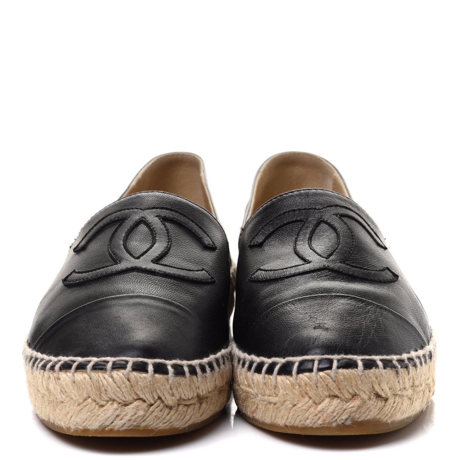 Chanel Lambskin CC Espadrilles 36 Black 2 of 10
