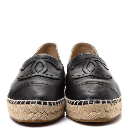 Chanel Lambskin CC Espadrilles 36 Black 2 of 10
