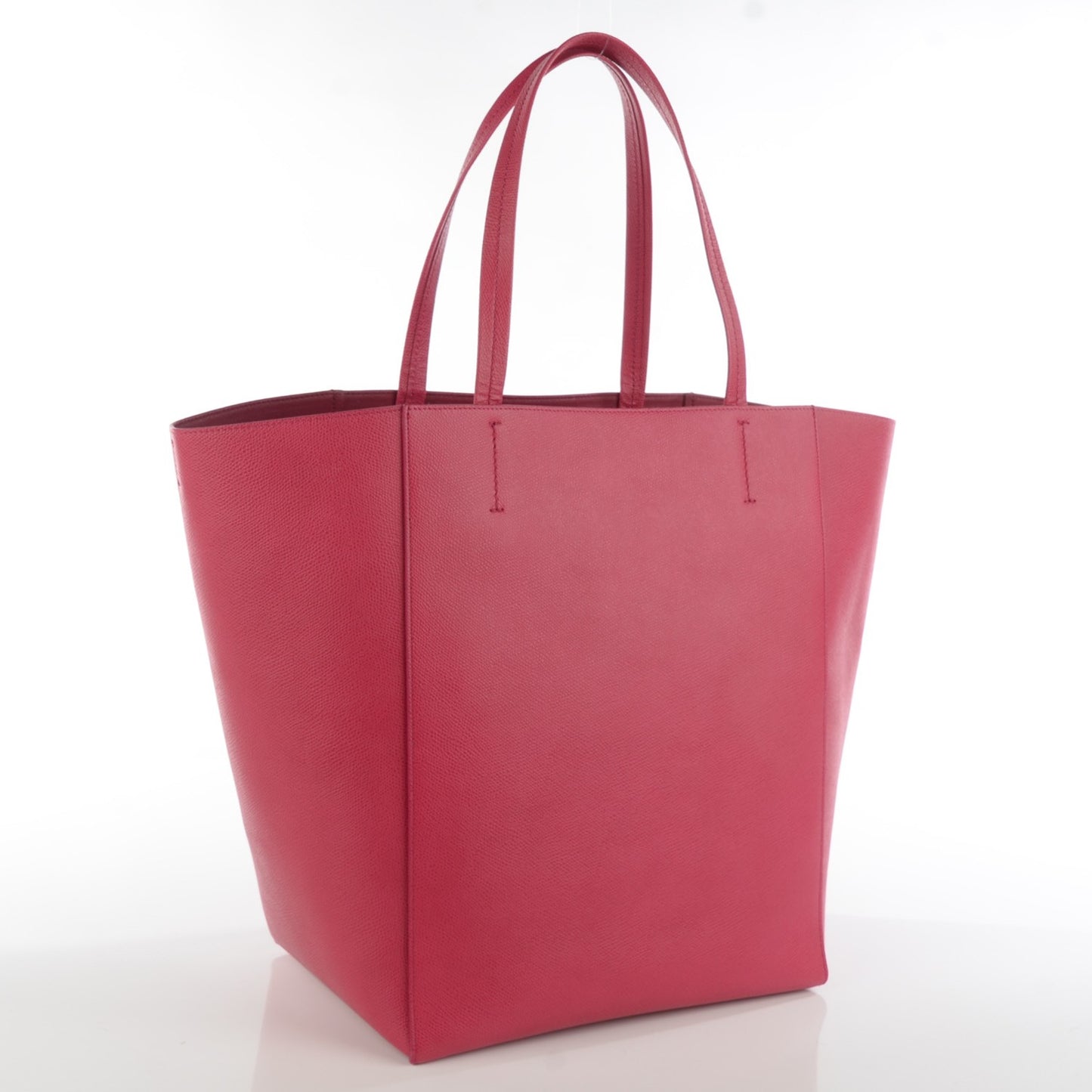 Grained Calfskin Small Horizontal Cabas Phantom Fuchsia