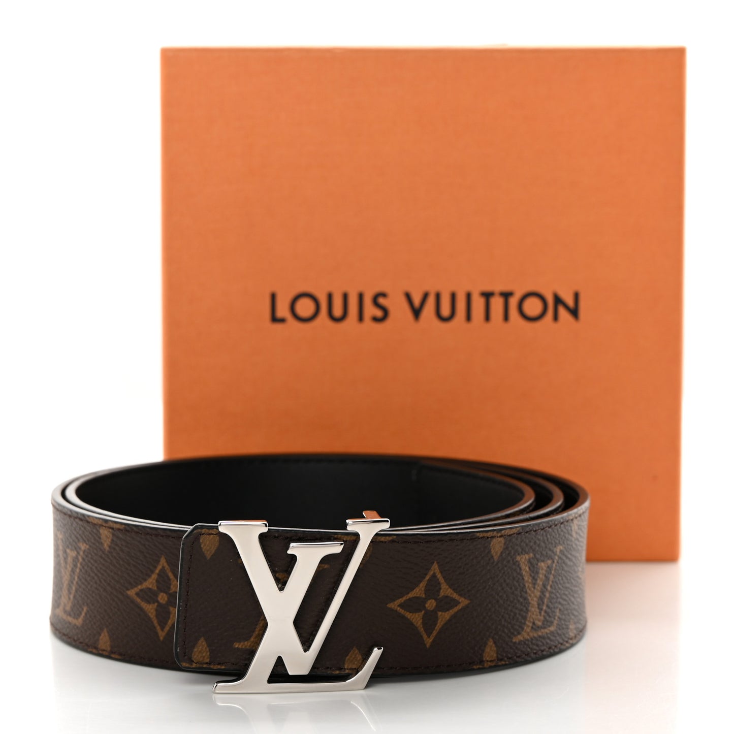 Calfskin Monogram 40mm LV Initiales Reversible Belt 95/38 Black