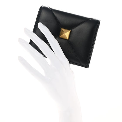Valentino Garavani Nappa Roman Stud Small Flap Wallet Black 2 of 6