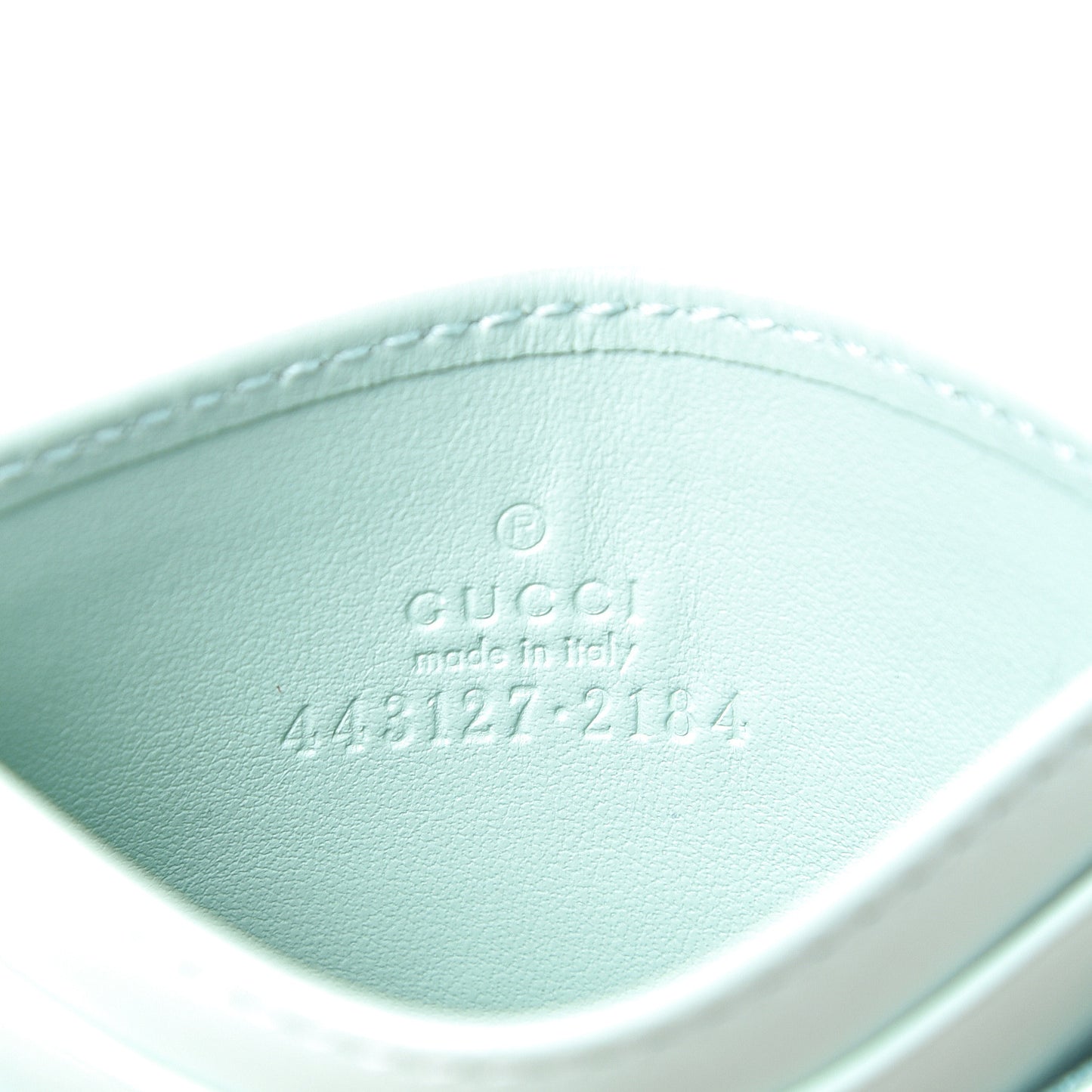 Calfskin Matelasse GG Marmont Card Holder Water Green