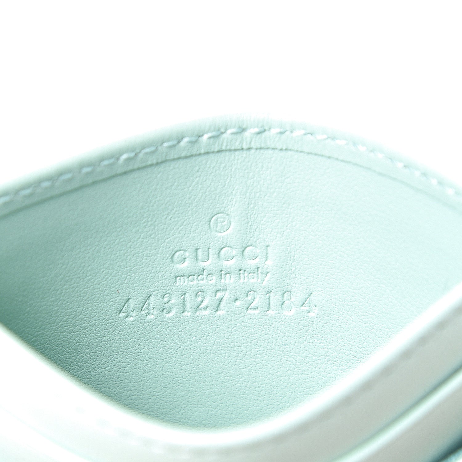 Gucci Calfskin Matelasse GG Marmont Card Holder Water Green 5 of 6