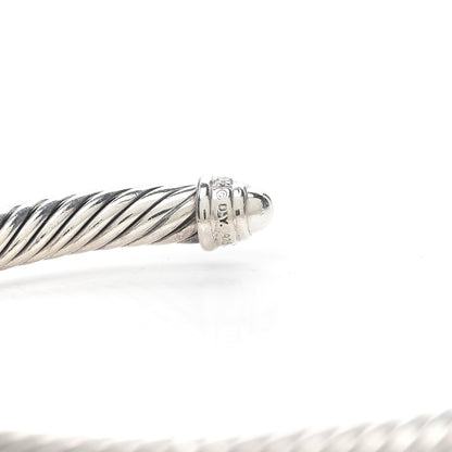 David Yurman Sterling Silver Diamond 5mm Cable Classics Bracelet 4 of 8