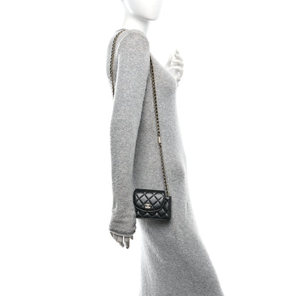 Chanel Lambskin Quilted Phone Holder Flap Black 2 of 10