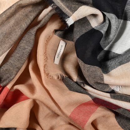 Burberry Wool Giant Check Scarf Archive Beige 4 of 4