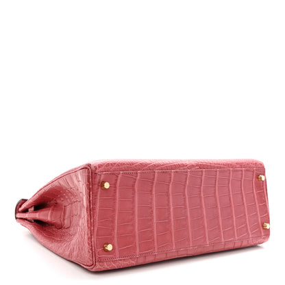 Hermes Matte Alligator Kelly Retourne 35 Rose De Bois 4 of 17