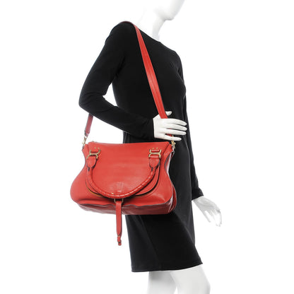 Chloe Calfskin Medium Marcie Nude Satchel Red 3 of 8