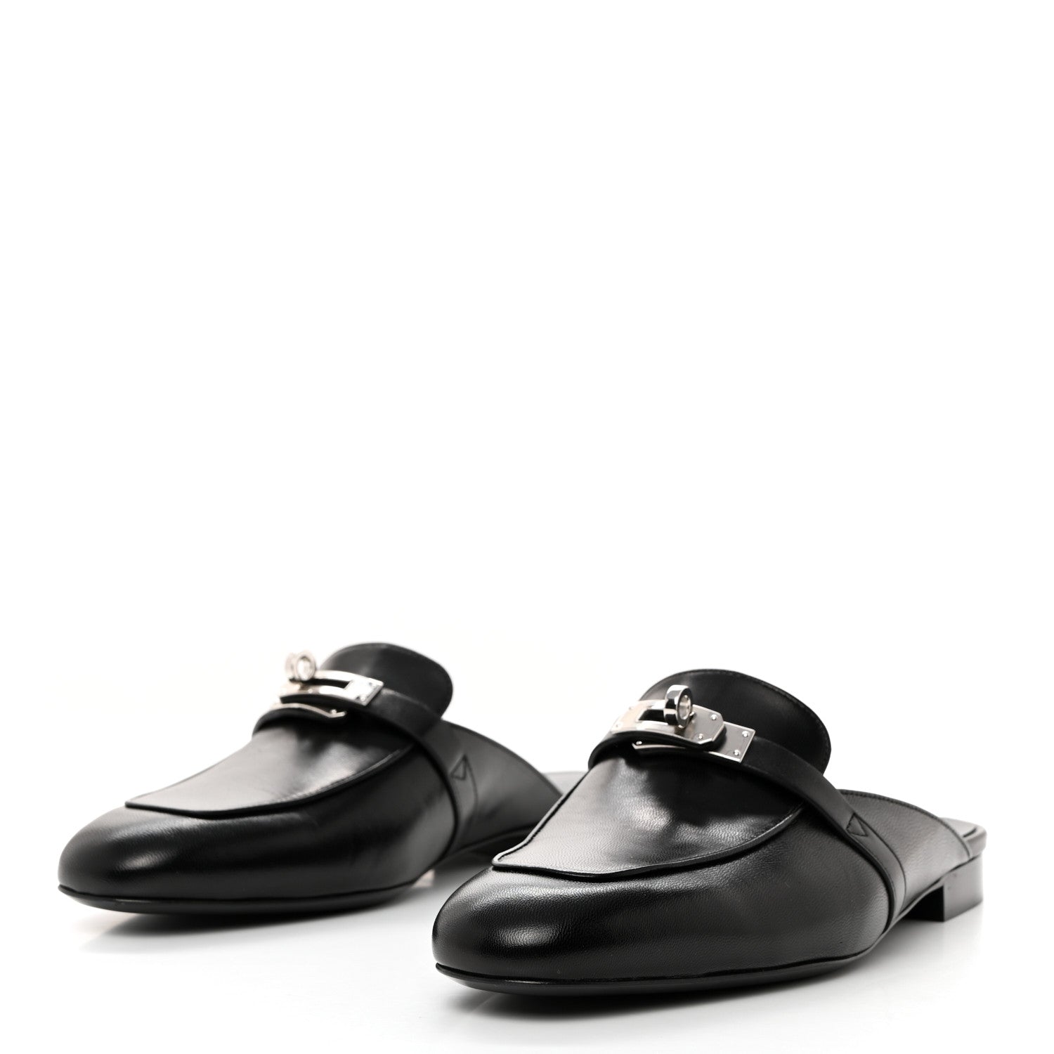 Hermes Goatskin Oz Mules 39 Black 3 of 9