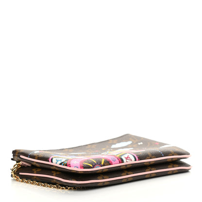 Louis Vuitton Monogram 2020 Christmas Animation Big Wheel Double Zip Pochette Rose Ballerine 4 of 12