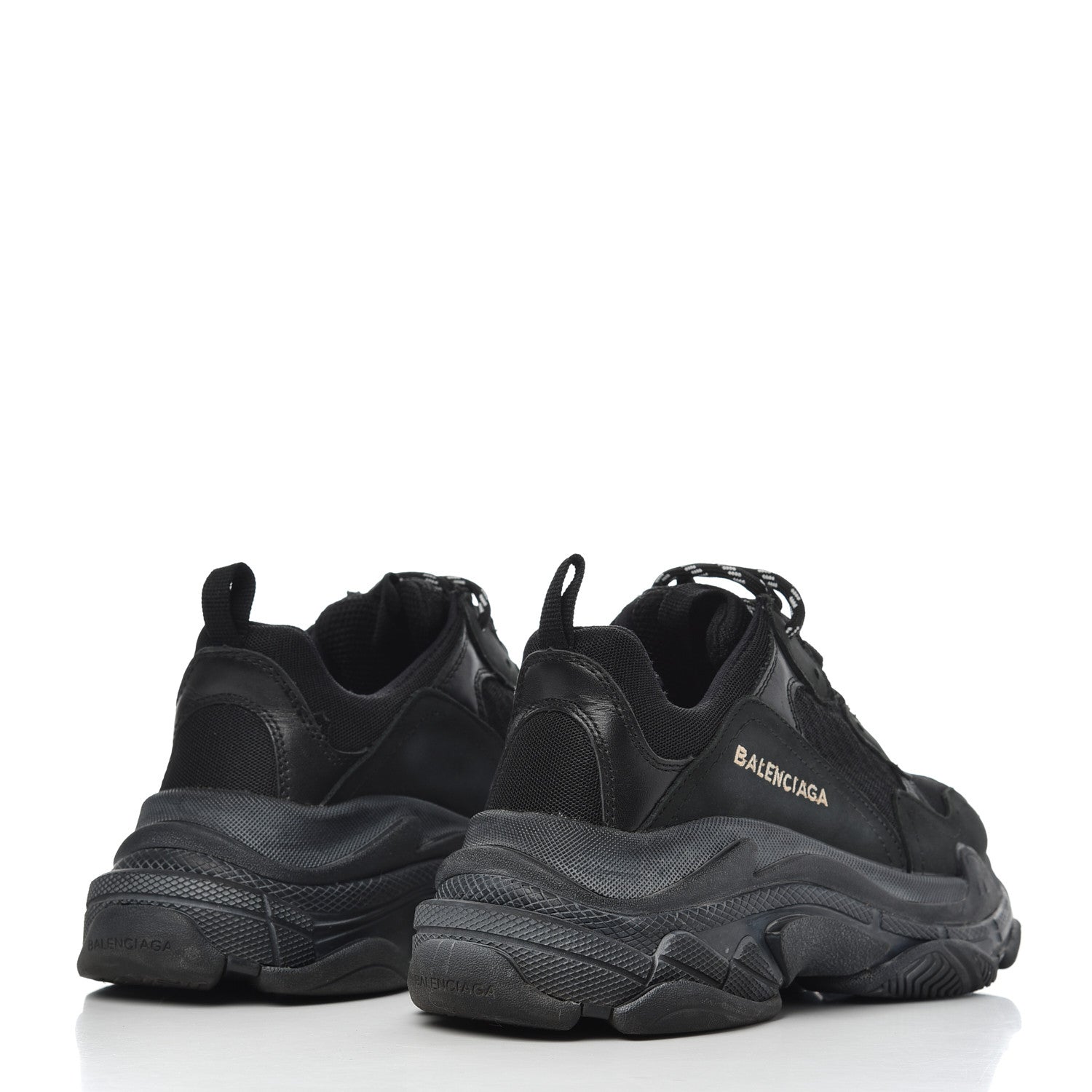 Balenciaga Fabric Mesh Womens Triple S Sneakers 38 Black 4 of 19