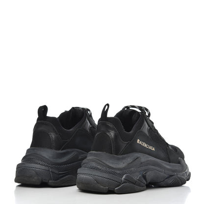 Balenciaga Fabric Mesh Womens Triple S Sneakers 38 Black 4 of 19