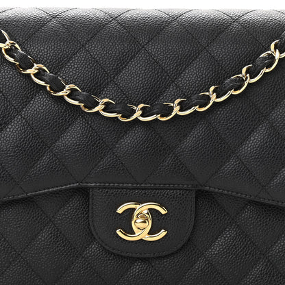 Chanel Caviar Quilted Jumbo Double Flap Black 8 of 10