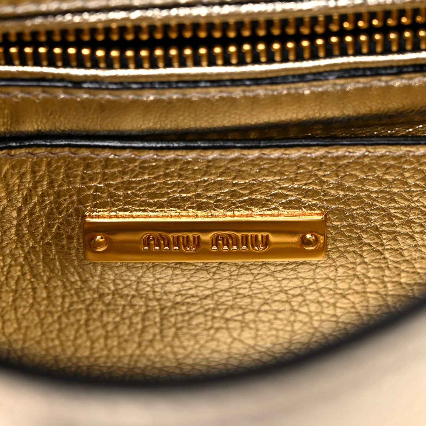 Metallic Goatskin Madras Top Handle Bag Gold