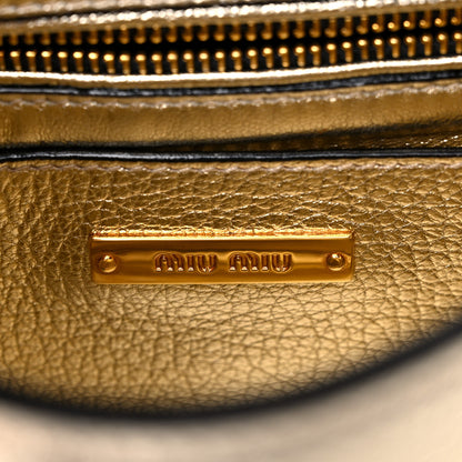 Miu Miu Metallic Goatskin Madras Top Handle Bag Gold 5 of 11