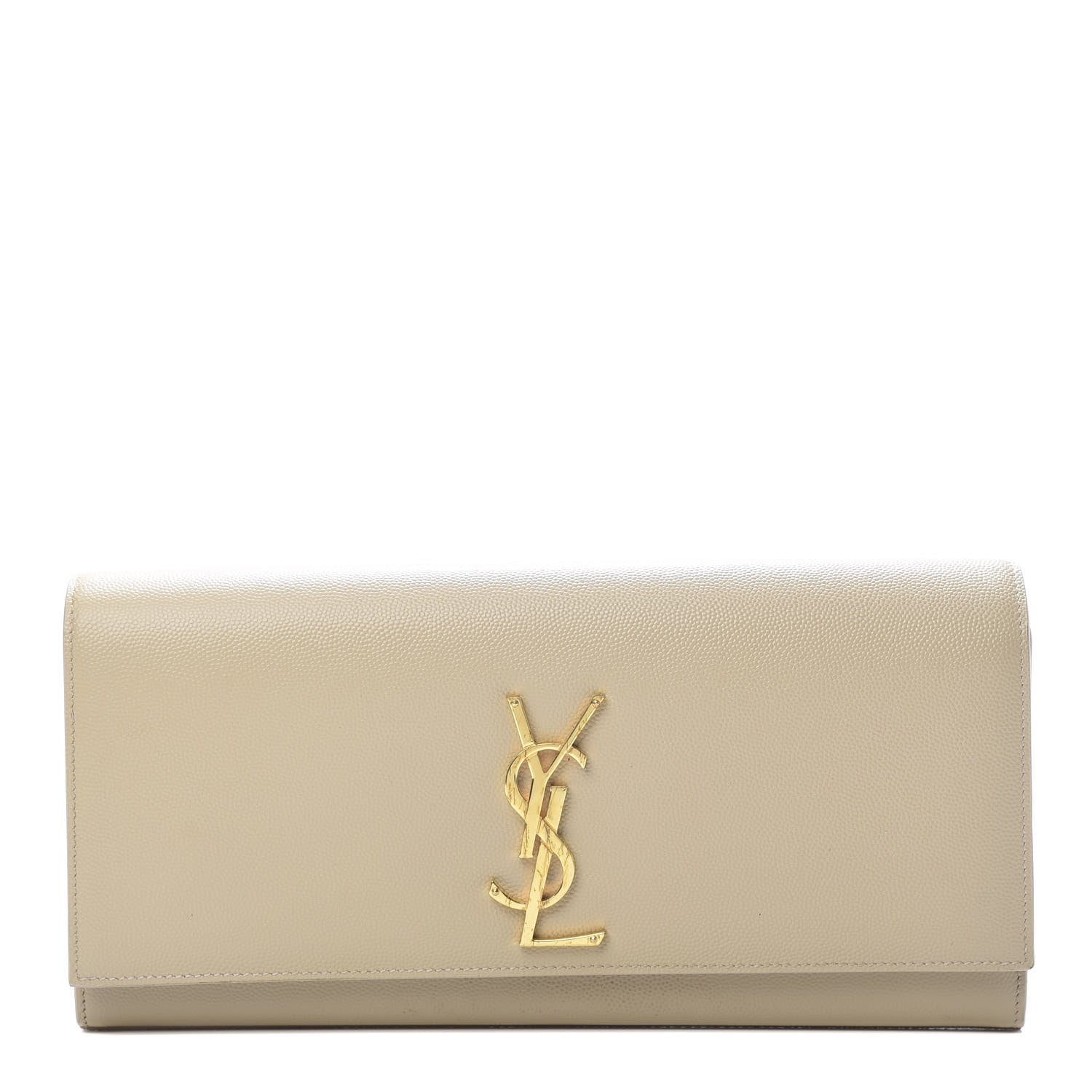Saint Laurent Grain De Poudre Classic Monogram Cassandre Clutch Nude Powder 1 of 14