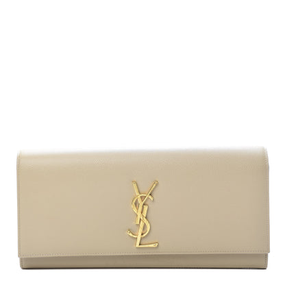 Saint Laurent Grain De Poudre Classic Monogram Cassandre Clutch Nude Powder 1 of 14