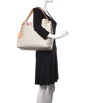 Louis Vuitton Damier Azur Graceful MM Rose Ballerine 2 of 14