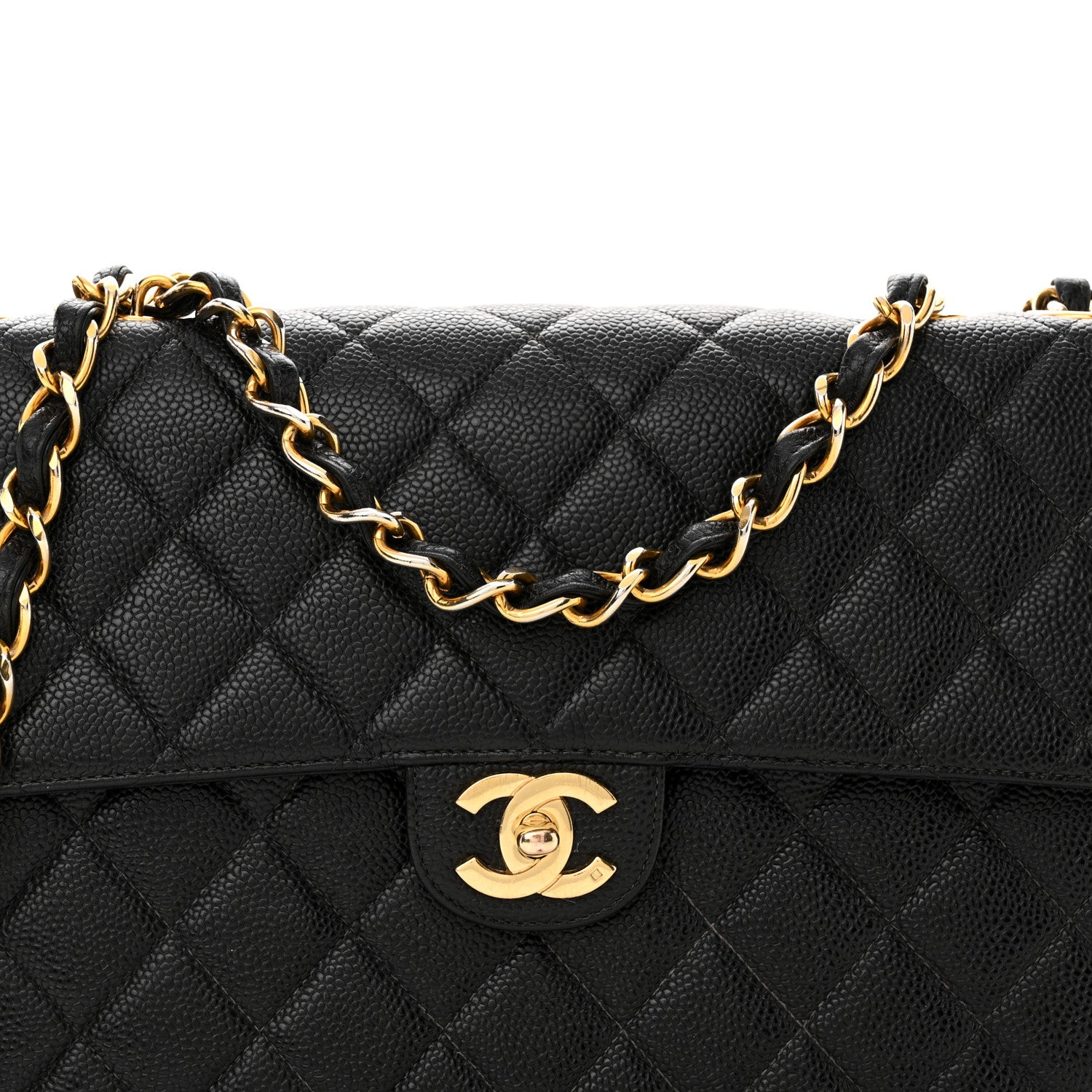 Chanel Caviar Quilted Jumbo Single Flap Black 8 of 15