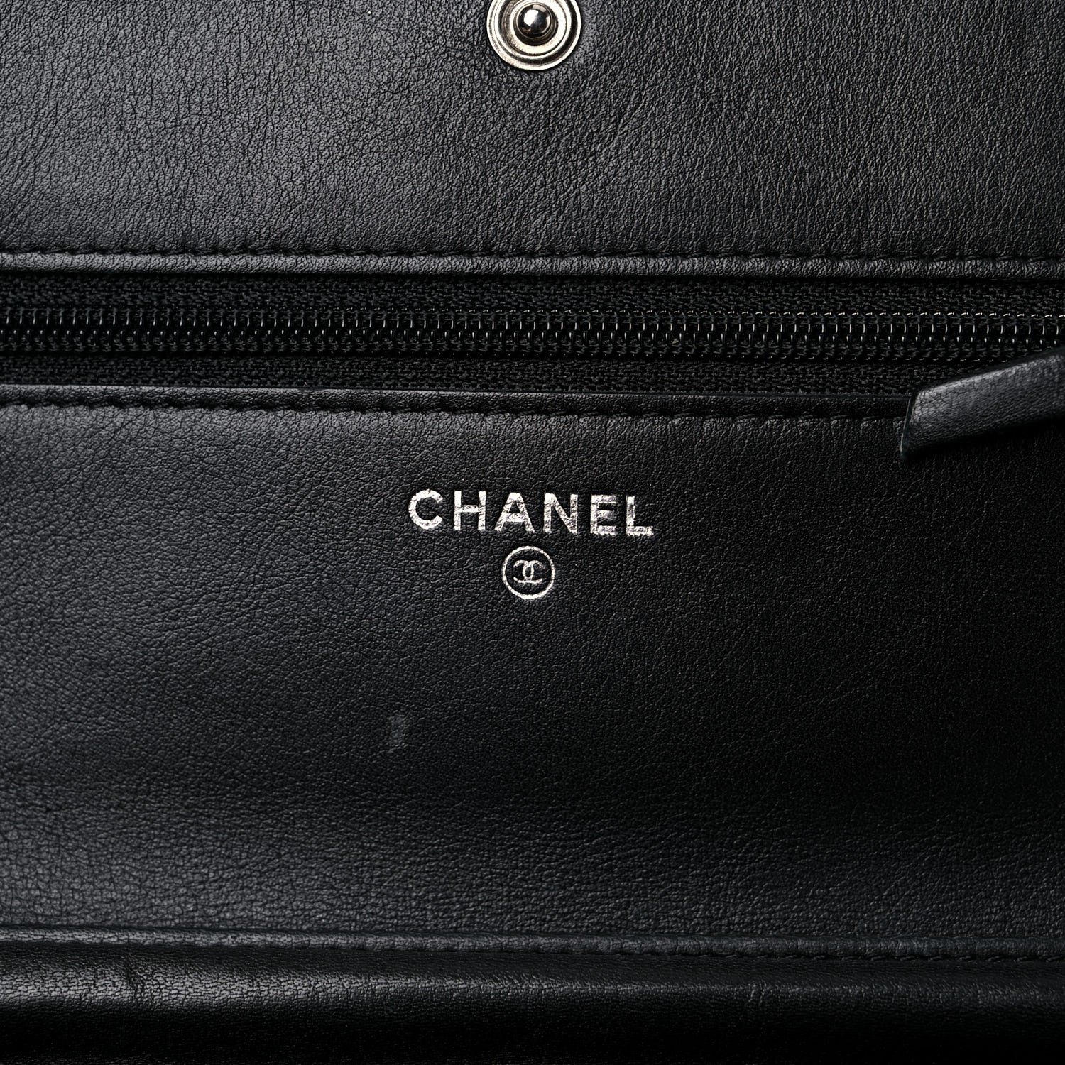 Chanel Lambskin Diamond Stitched Wallet On Chain WOC Black 6 of 23