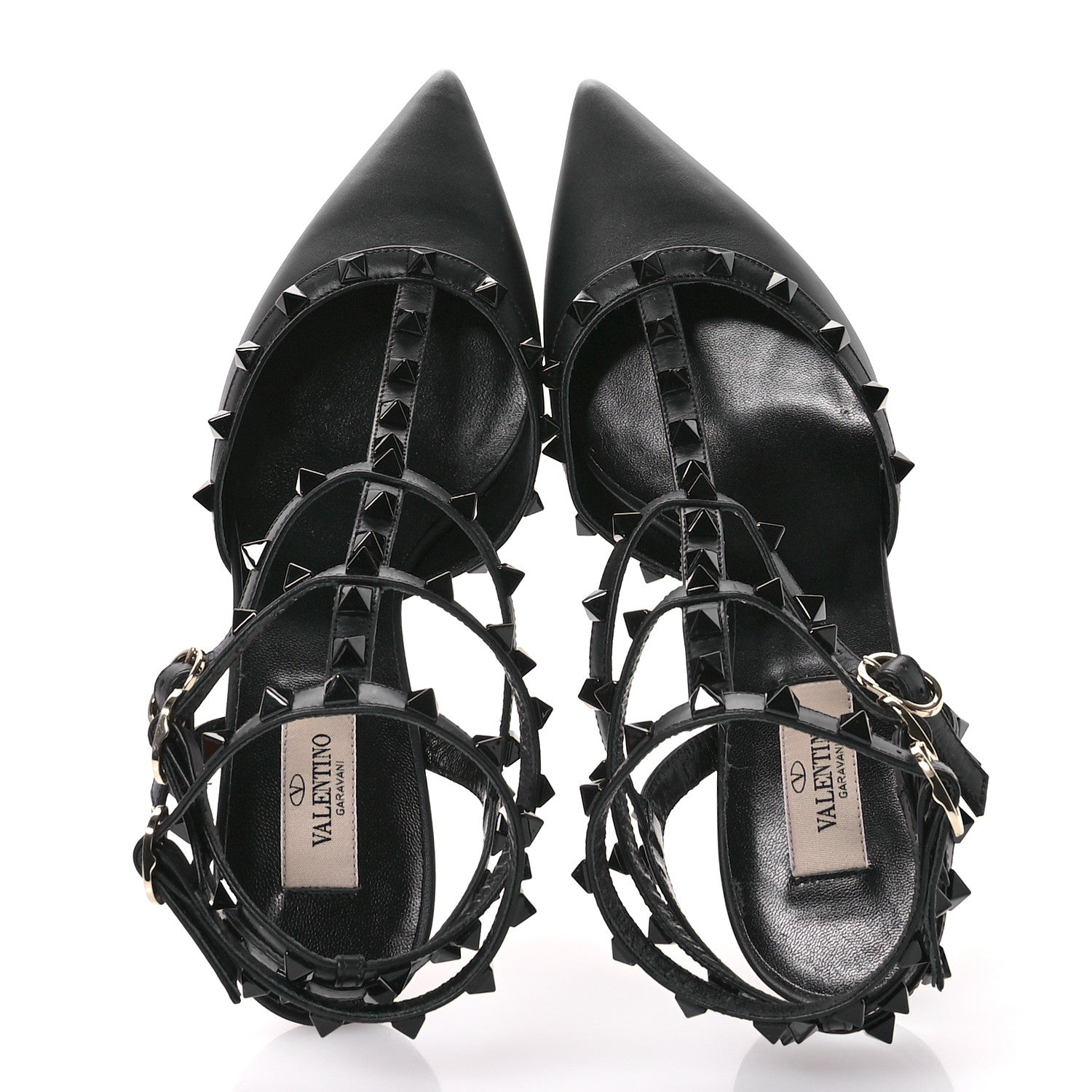 Valentino Garavani Calfskin Nappa Monochrome Rockstud Ankle Strap 65mm Pumps 40 Black 2 of 9