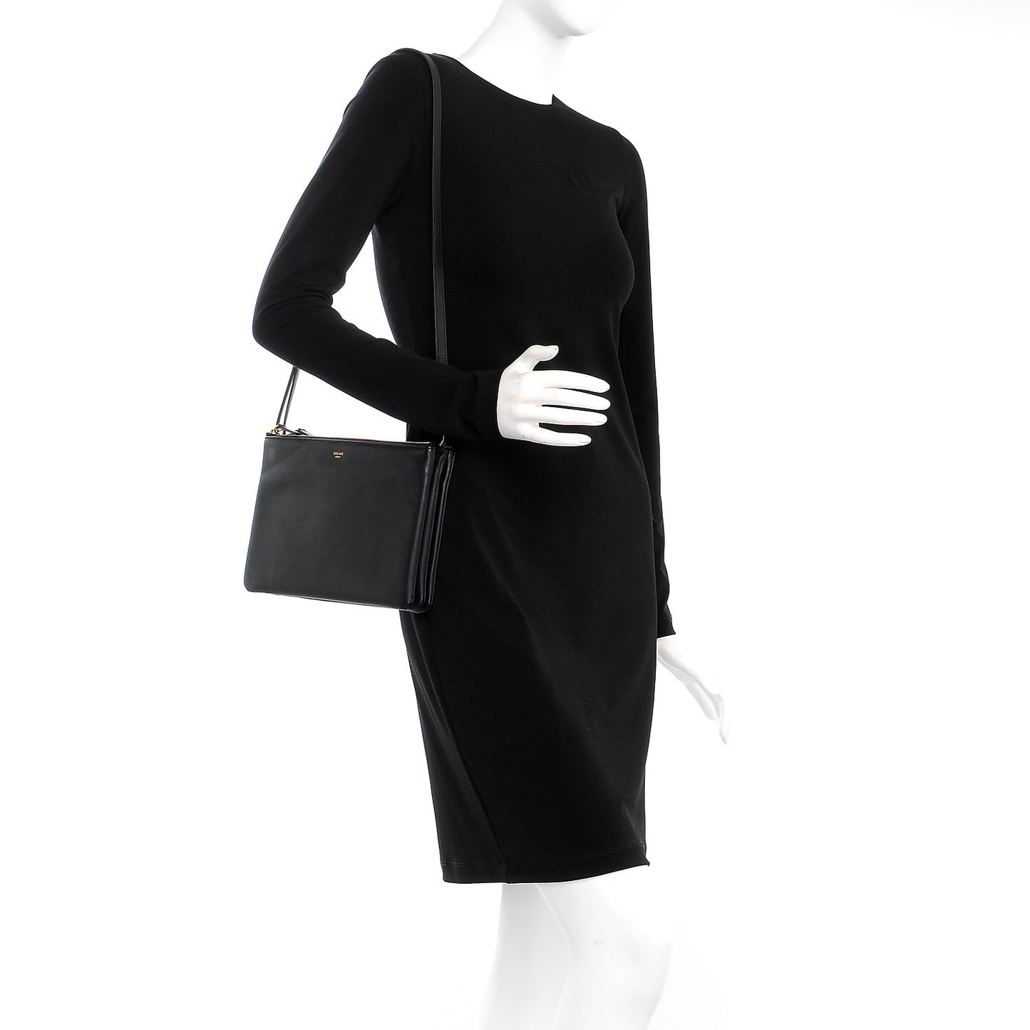 Lambskin Large Trio Crossbody Bag Black