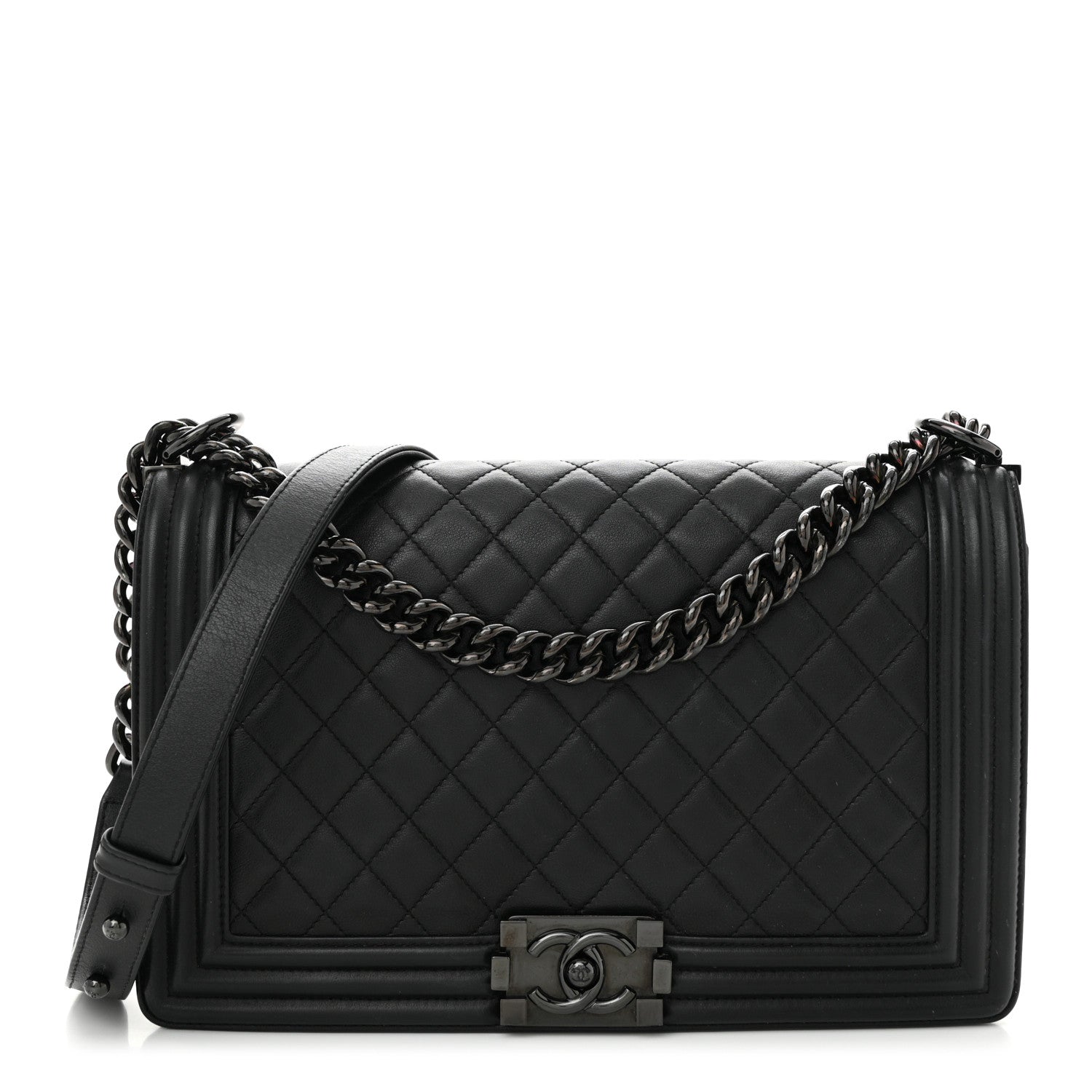 Chanel Calfskin Quilted New Medium Boy Flap So Black 1 of 11