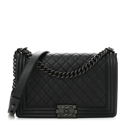 Chanel Calfskin Quilted New Medium Boy Flap So Black 1 of 11