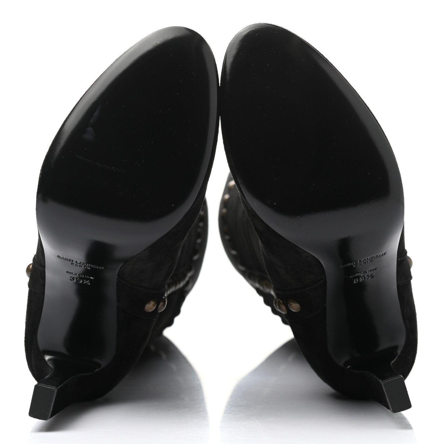 Saint Laurent Suede Otterproof Light Studded Grace 105 Boots 39.5 Black 5 of 7