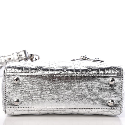 Christian Dior Metallic Grained Calfskin Cannage Small Lucky Badges My Lady Dior Silver 11 of 12
